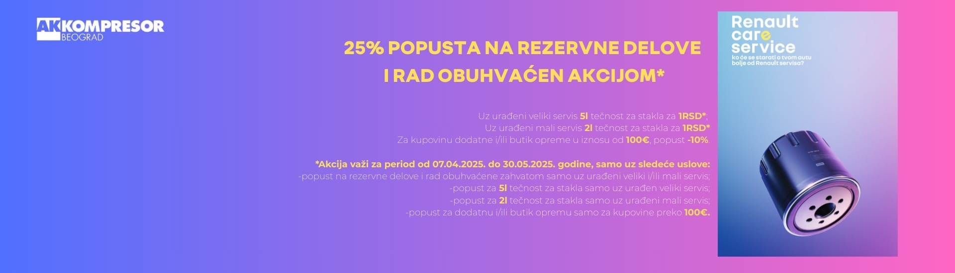 25% popusta na delove