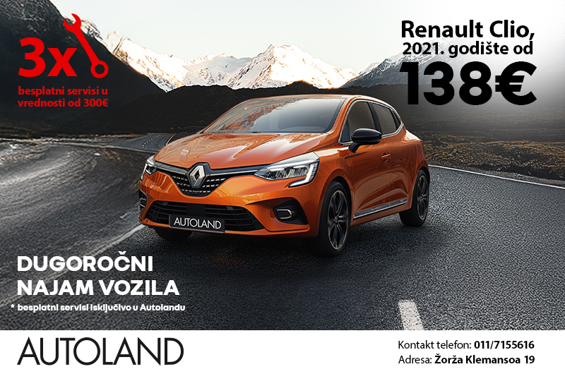 Dugoročni najam vozila Clio